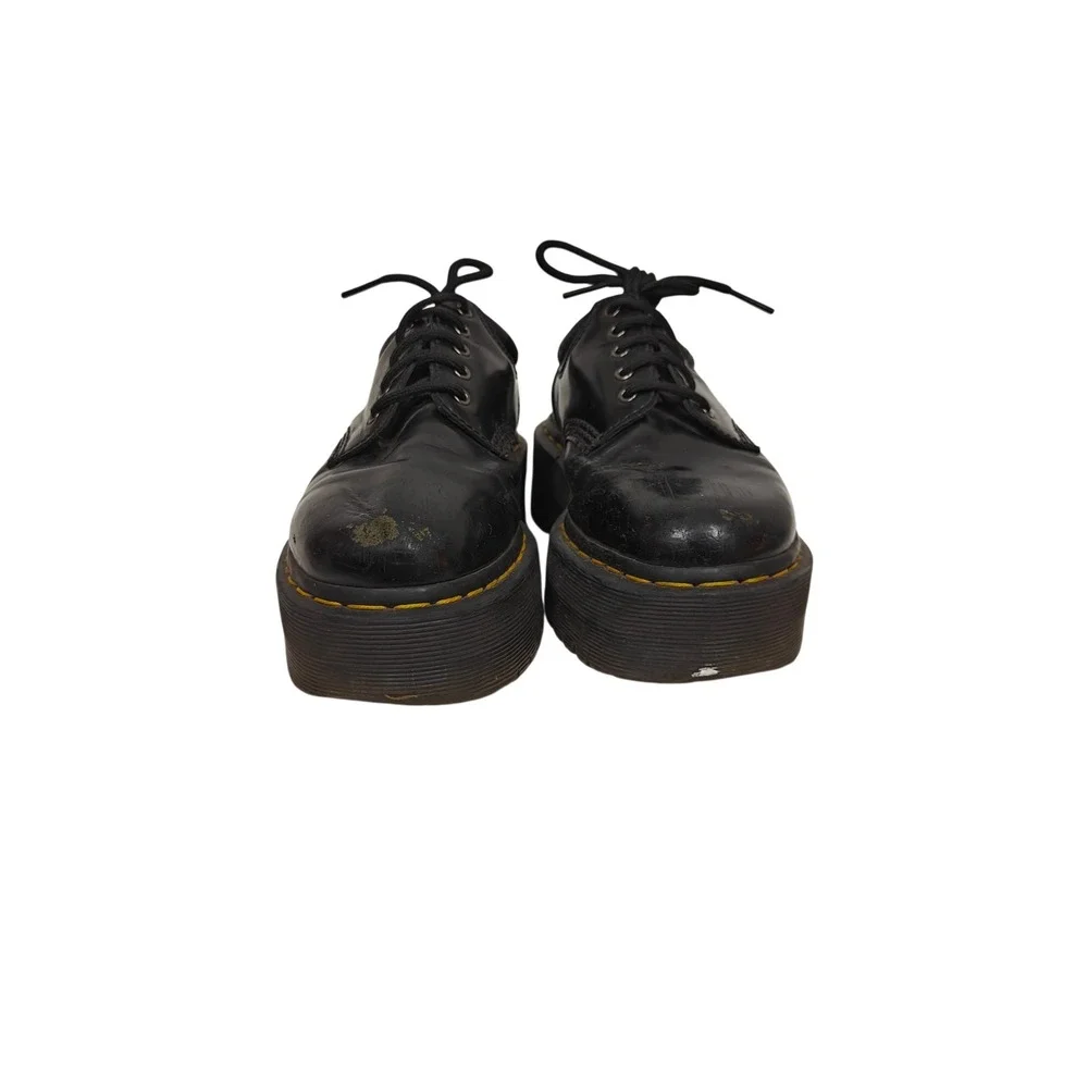Dr. Martens 8053 Quad Platform Shoes Black Leather 5-Eye Oxford Mens 6 Womens 7
